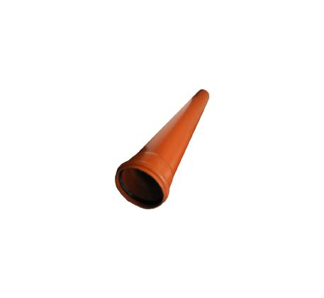 Труба ПВХ канализация 110х3,2х0,5м  (оранжевая) с резинкой фото 1